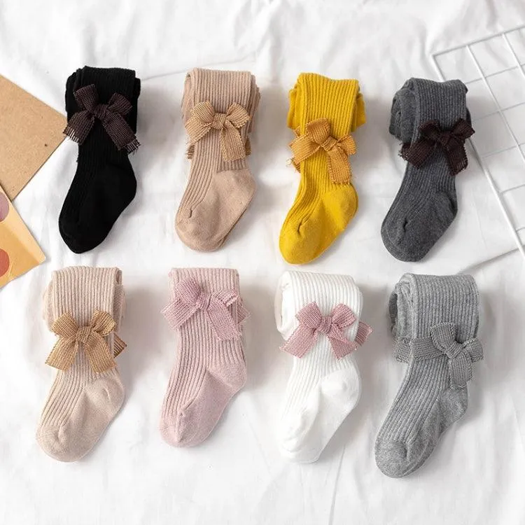 Adorable Bow-Embellished Baby Tights for Spring and Autumn