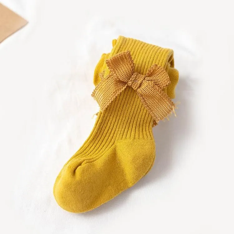 Adorable Bow-Embellished Baby Tights for Spring and Autumn