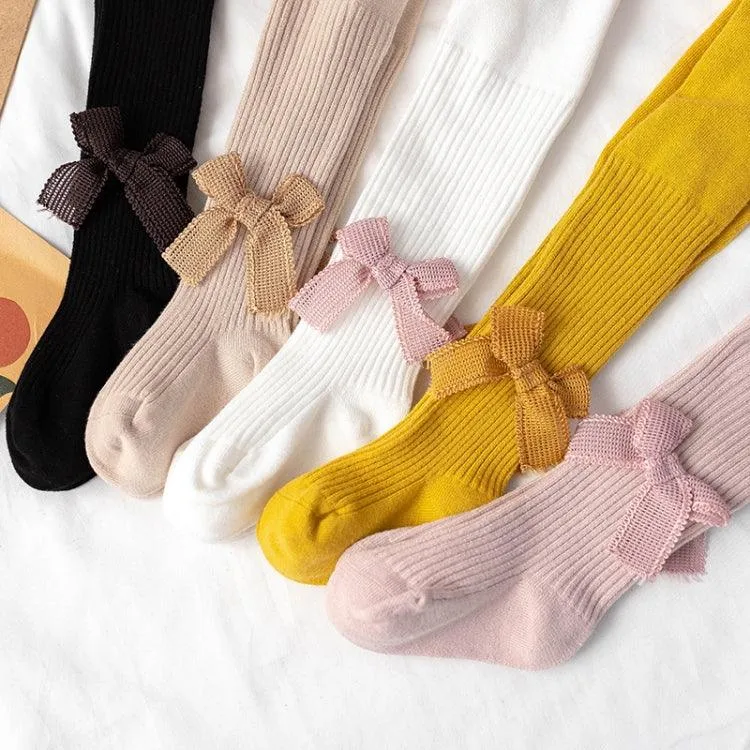 Adorable Bow-Embellished Baby Tights for Spring and Autumn