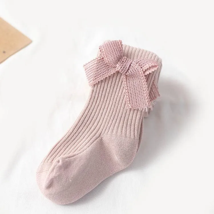 Adorable Bow-Embellished Baby Tights for Spring and Autumn