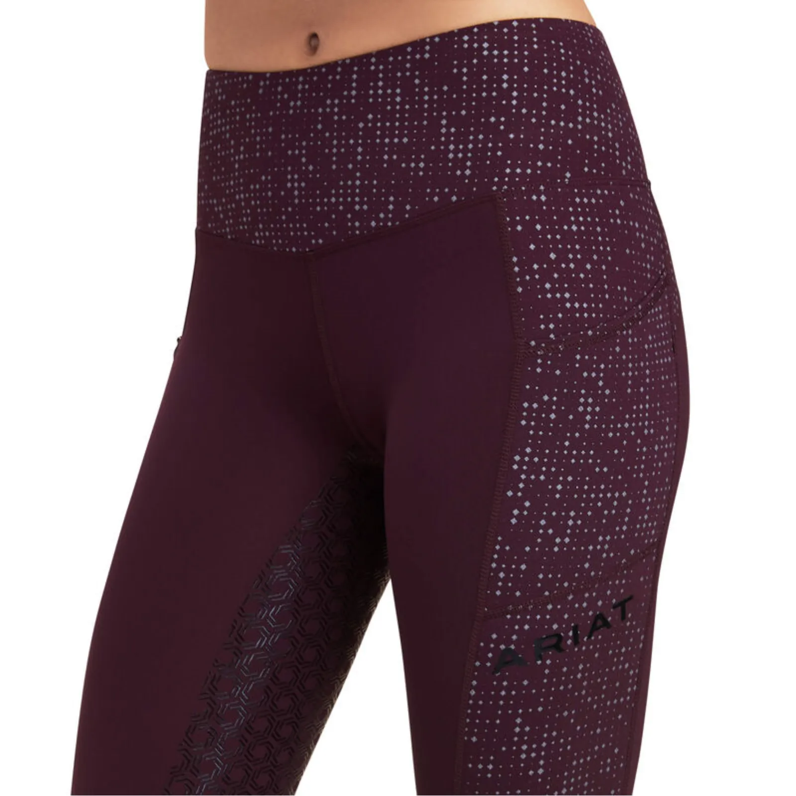 Ariat® Ladies E0S Lumina Full Seat Mulberry Red Leggings 10041314