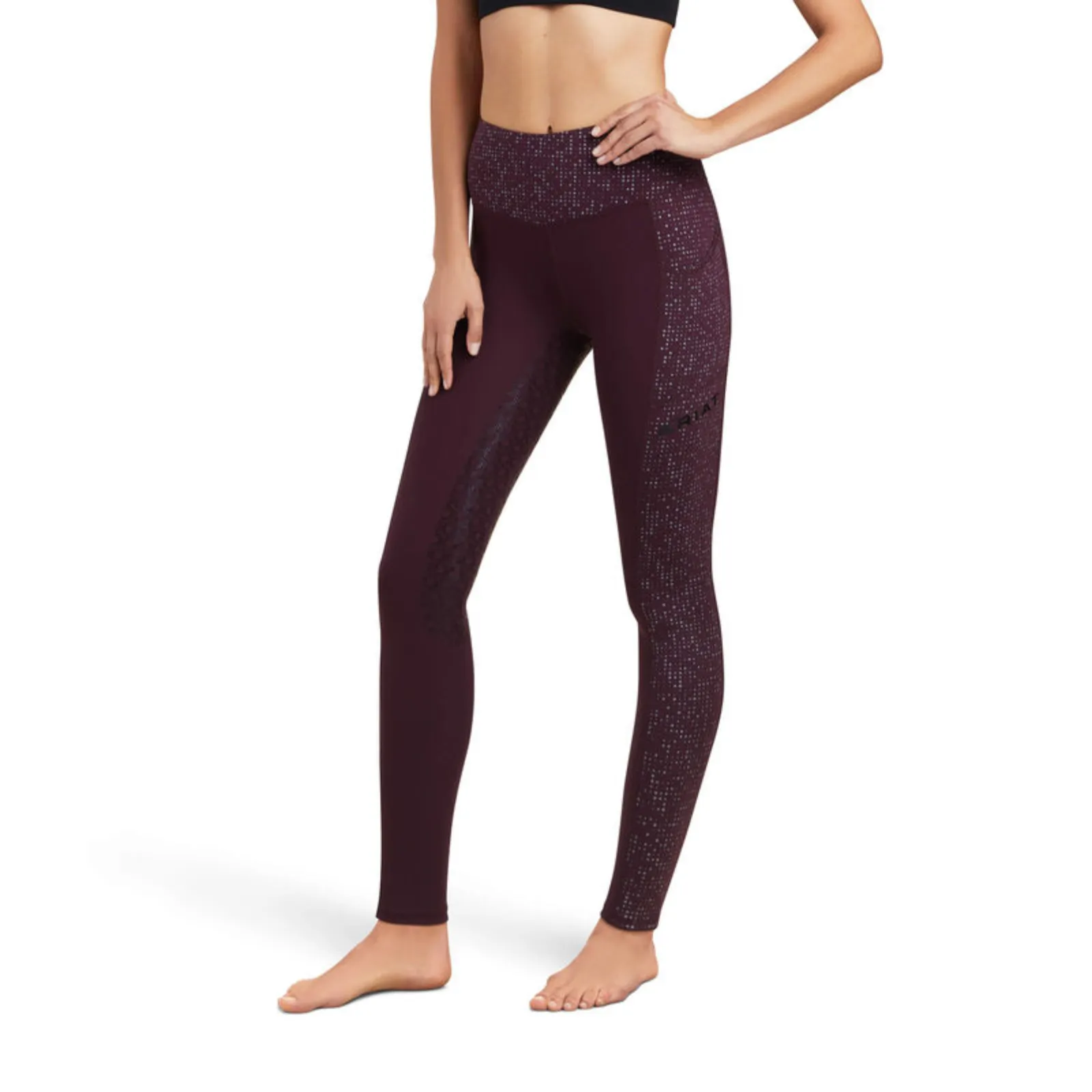 Ariat® Ladies E0S Lumina Full Seat Mulberry Red Leggings 10041314
