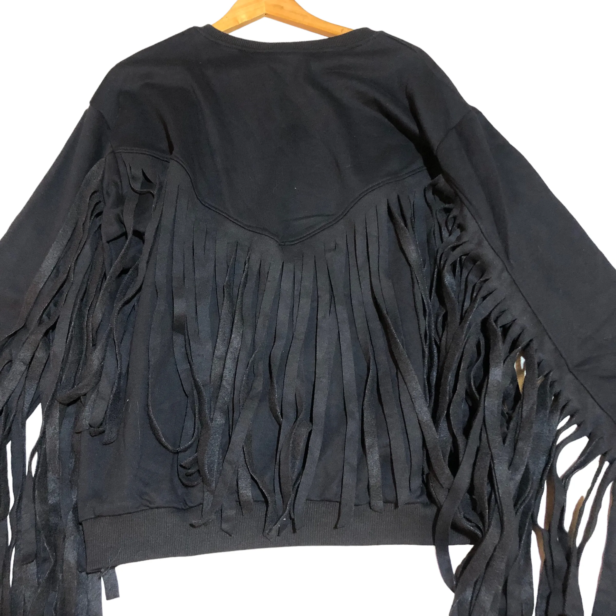 BACK IN STOCK! Black Long Fringe Sweater