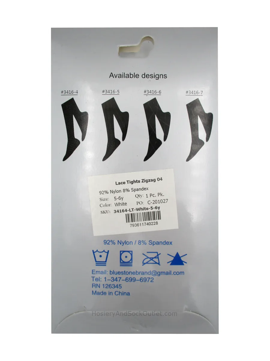 Blue Stone Lace Tights Zigzag, Model 3416-4