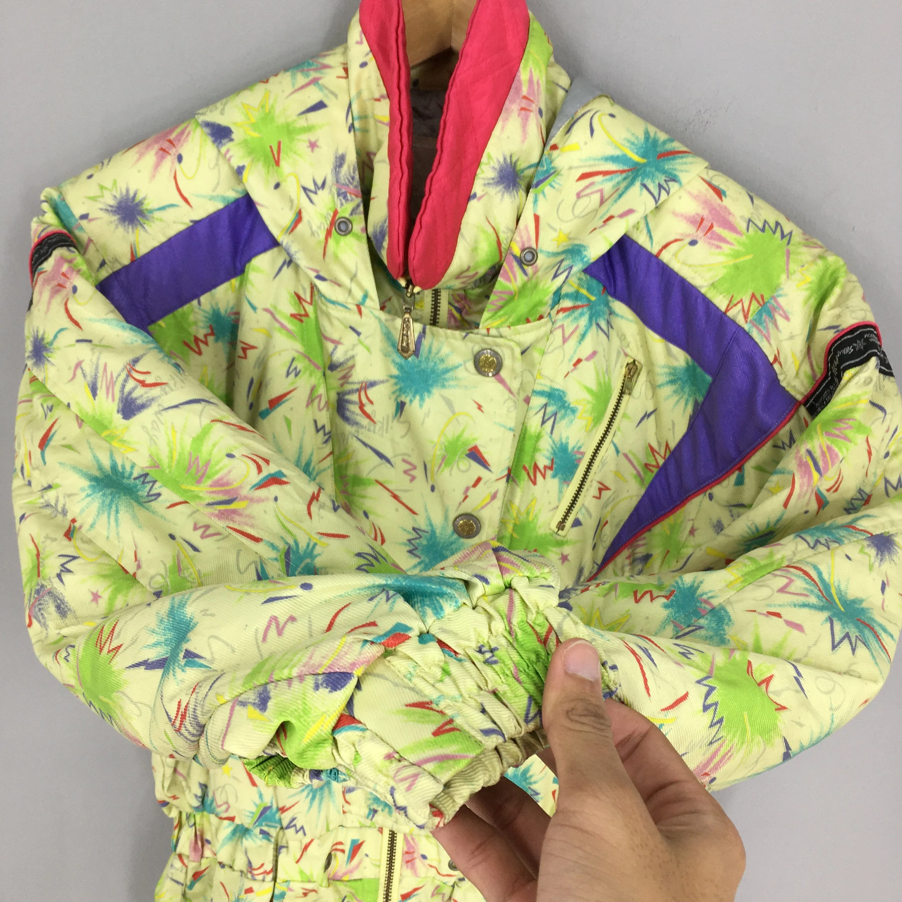 Bomber Abstract Pattern Ski Jacket
