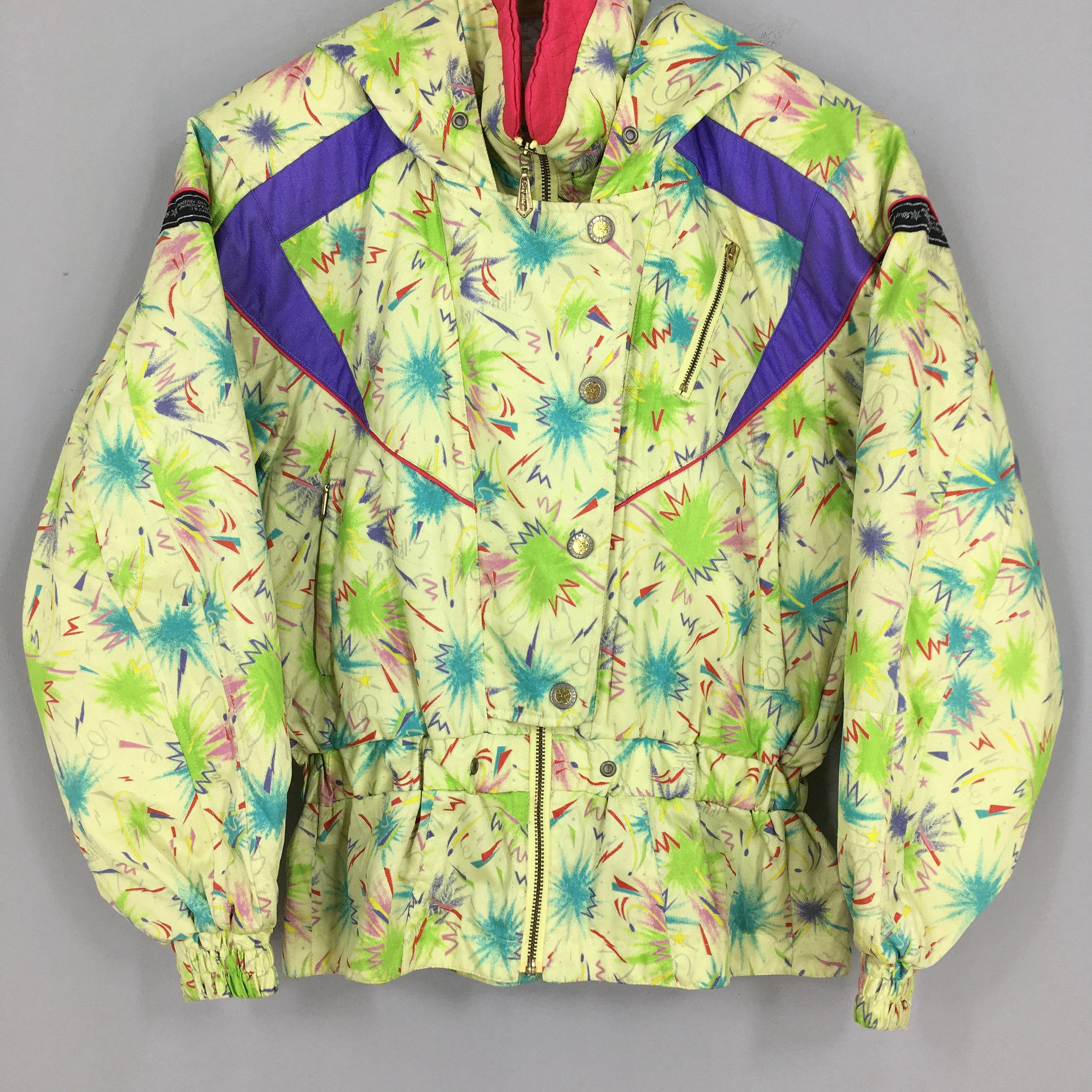 Bomber Abstract Pattern Ski Jacket