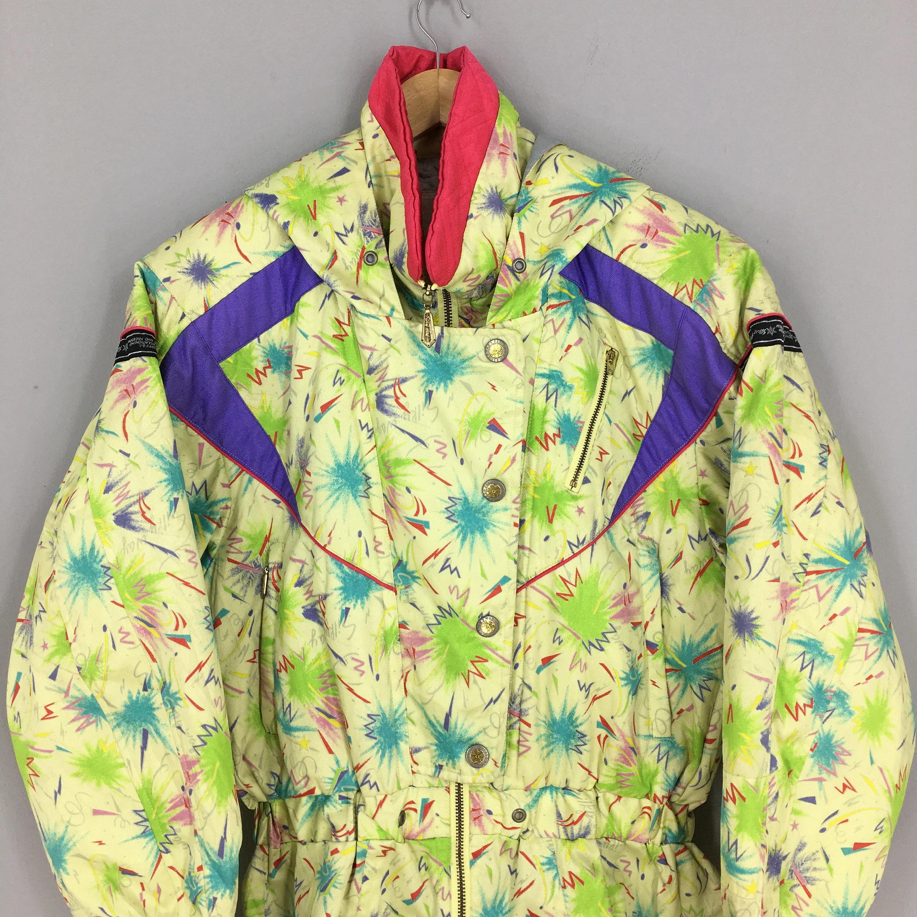 Bomber Abstract Pattern Ski Jacket
