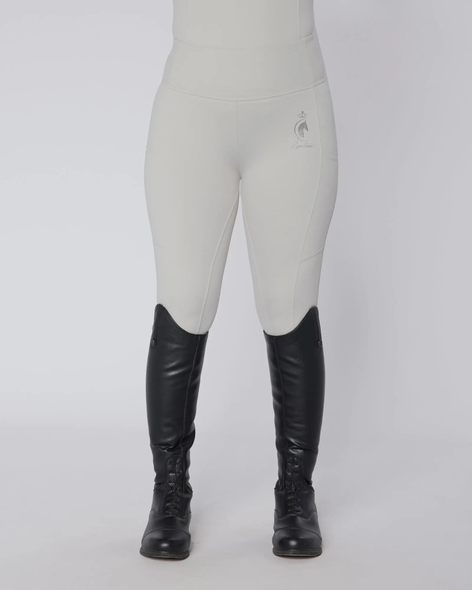 Competition Full Seat Riding Leggings / Tights - PLATINUM No Grip