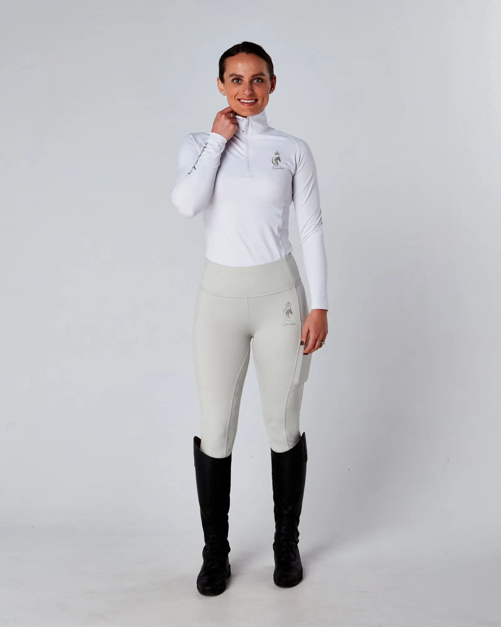 Competition Full Seat Riding Leggings / Tights - PLATINUM No Grip