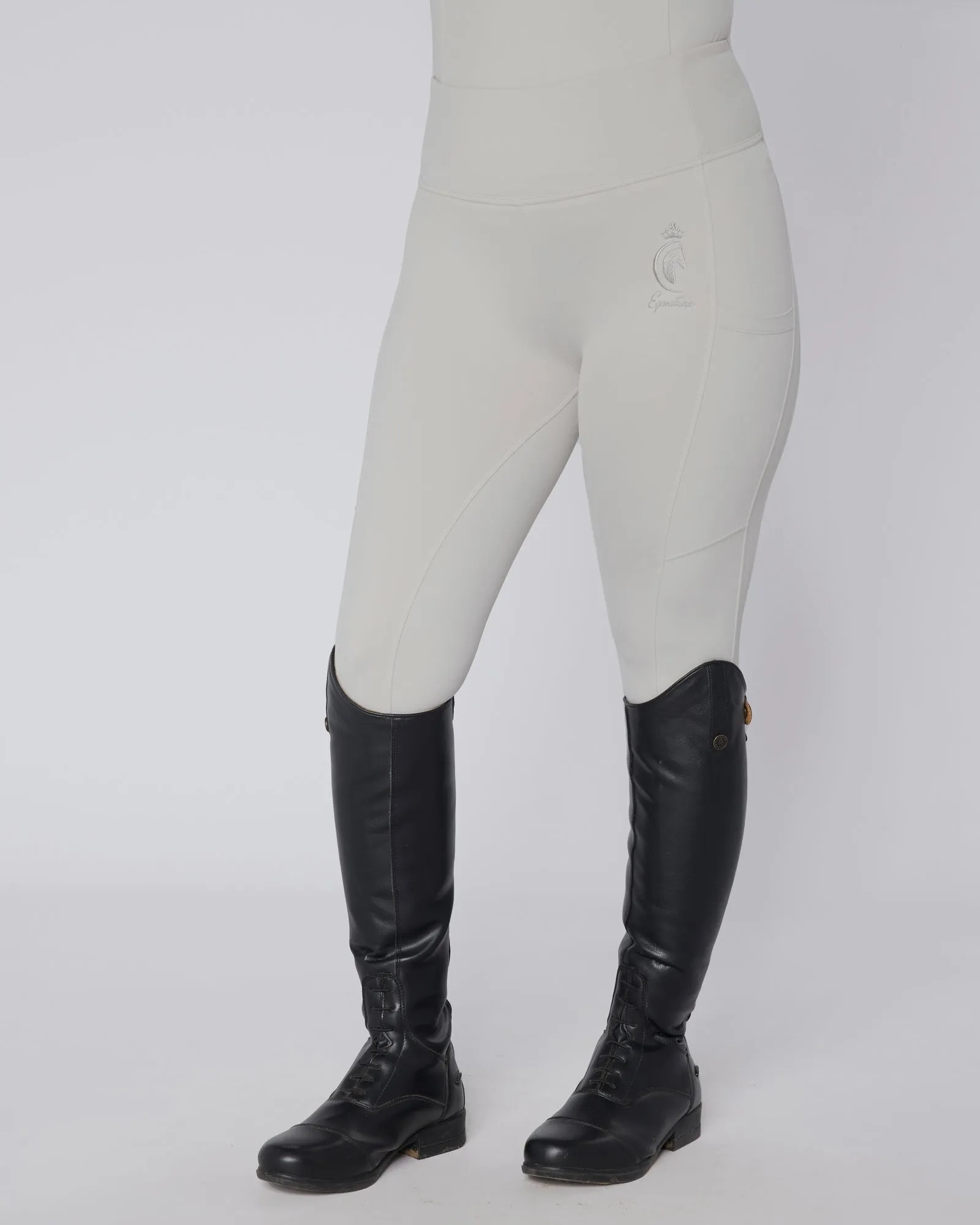 Competition Full Seat Riding Leggings / Tights - PLATINUM No Grip