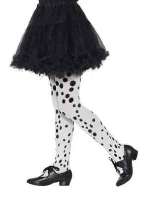 Dalmatian Tights, Childs, Black & White, Age 6-12