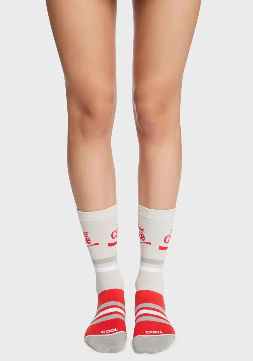 Diet Coke Silver Crew Socks