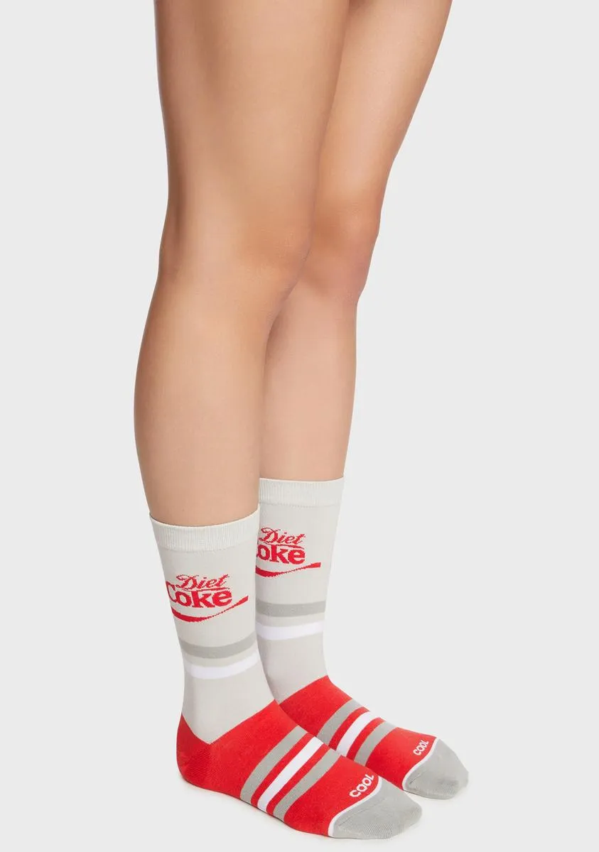 Diet Coke Silver Crew Socks