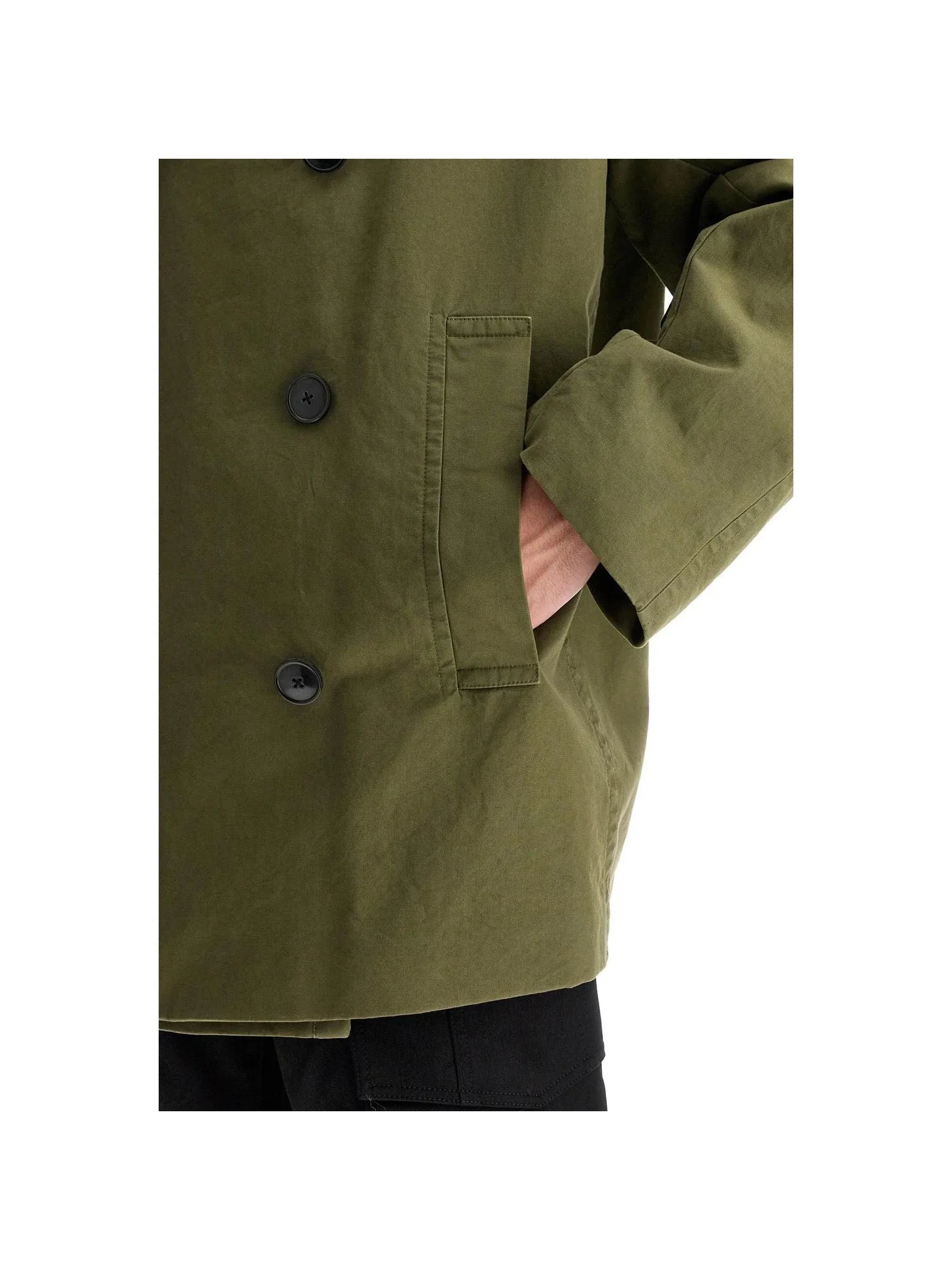 Double-breasted Overdyed Cotton Coat