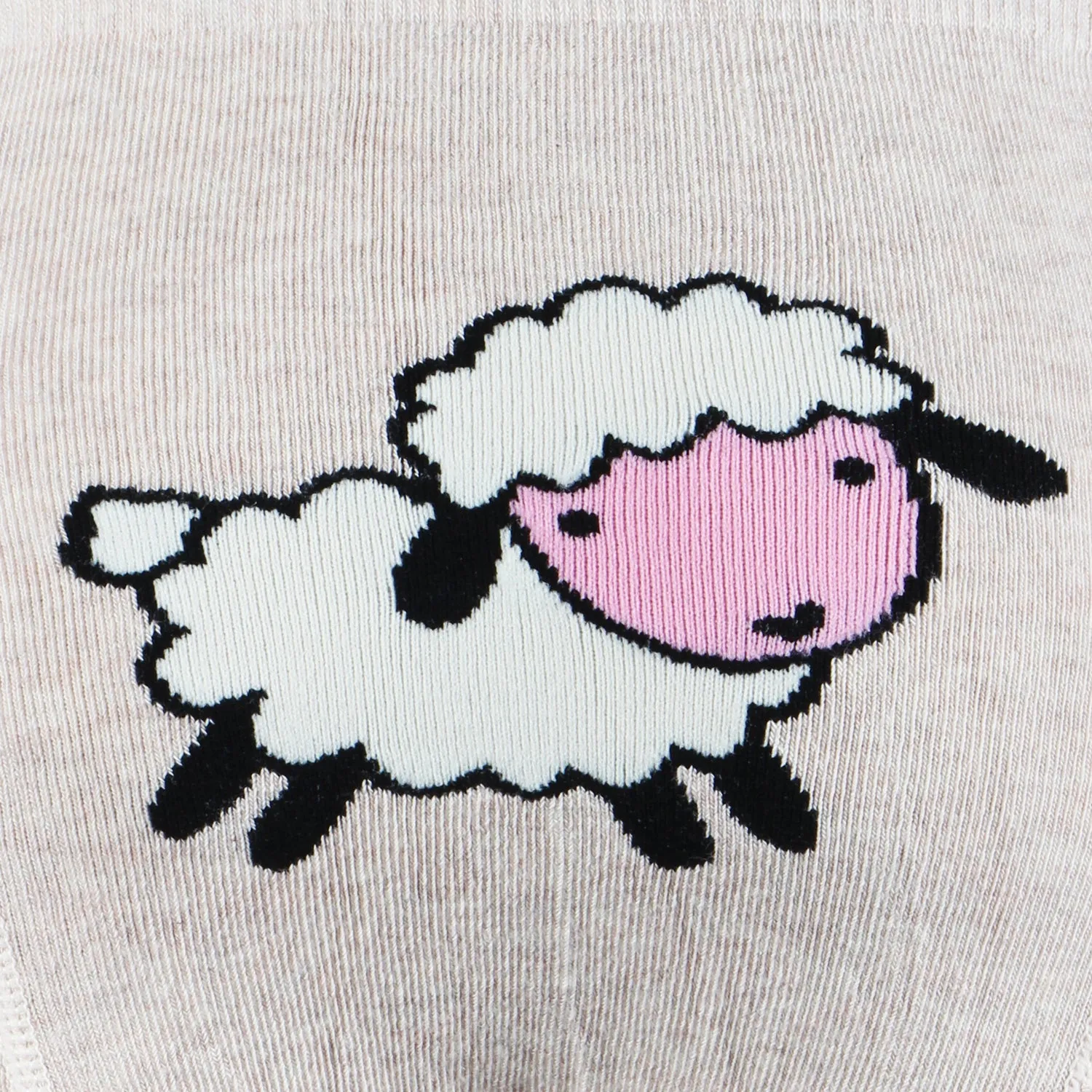 Fancy knitted Sheep Print Tights for Baby Girls & Baby Boys - Cream