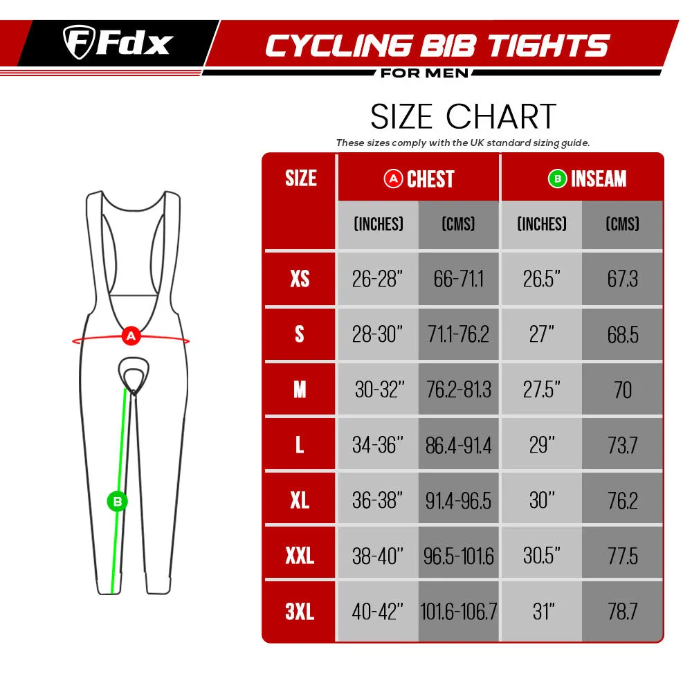 Fdx Divine Men's & Boy's Blue Thermal Padded Cycling Bib Tights