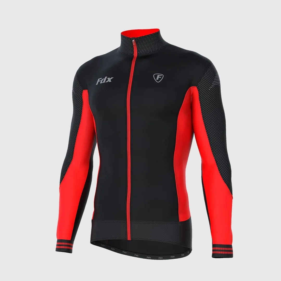 Fdx Thermodream Men's & Boy's Red Thermal Roubaix Long Sleeve Cycling Jersey