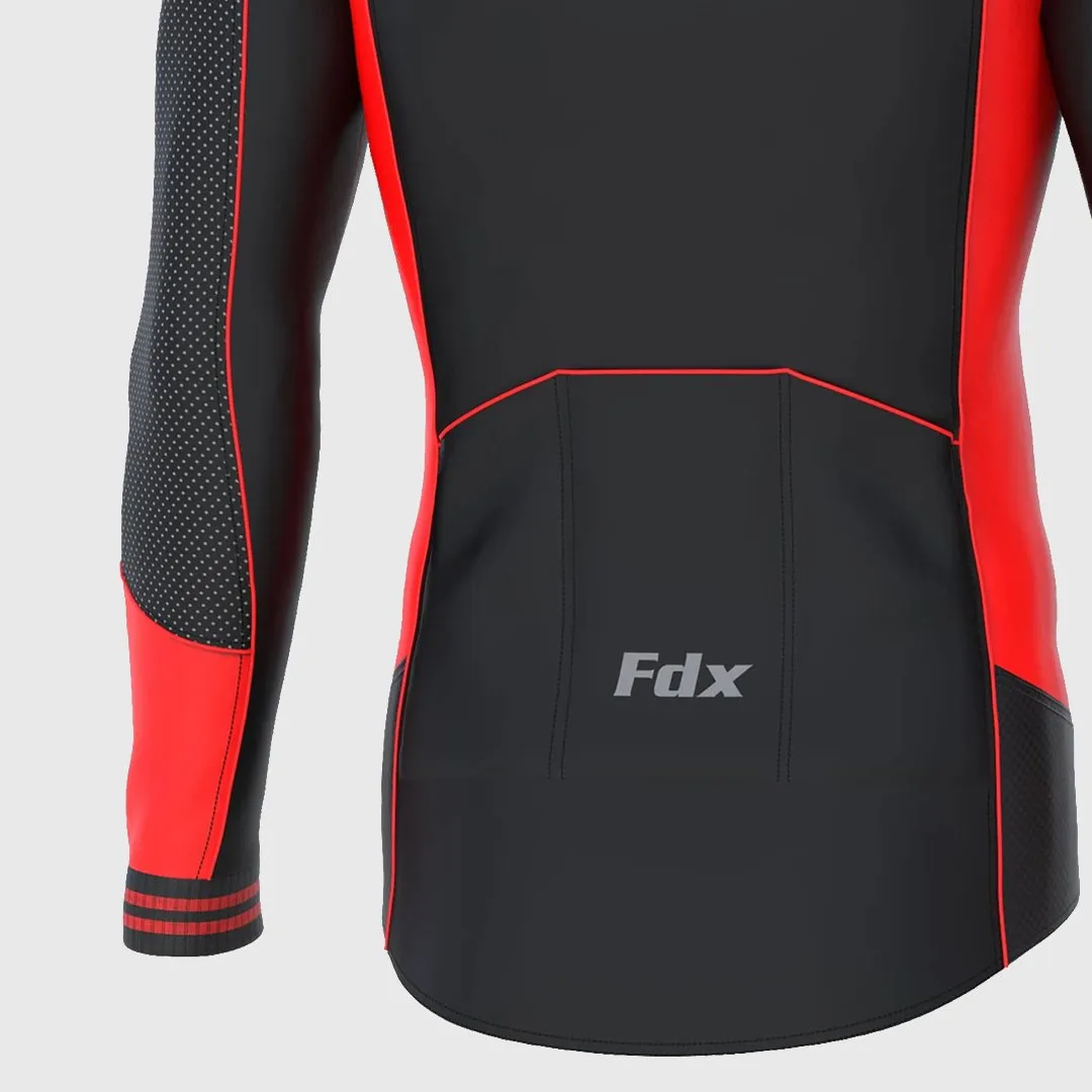 Fdx Thermodream Men's & Boy's Red Thermal Roubaix Long Sleeve Cycling Jersey