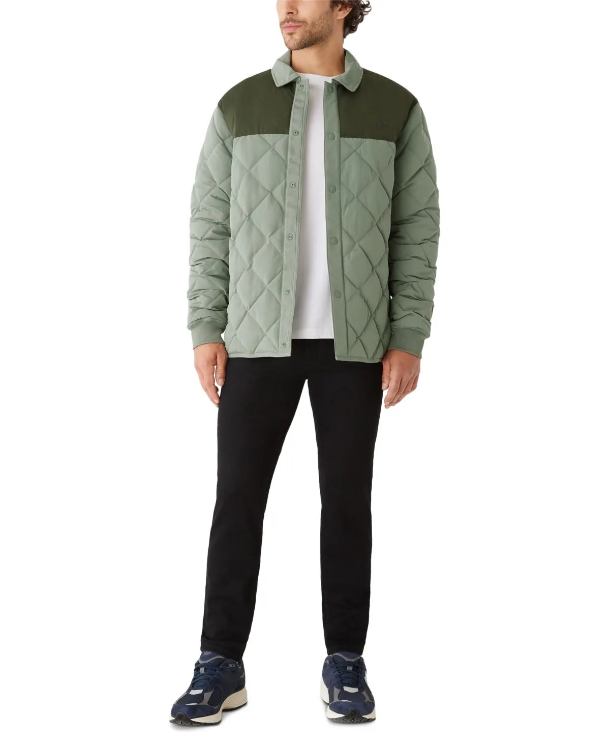 Frank And Oak Men's Skyline Reversible Collar Snap Front Jacket Green Small