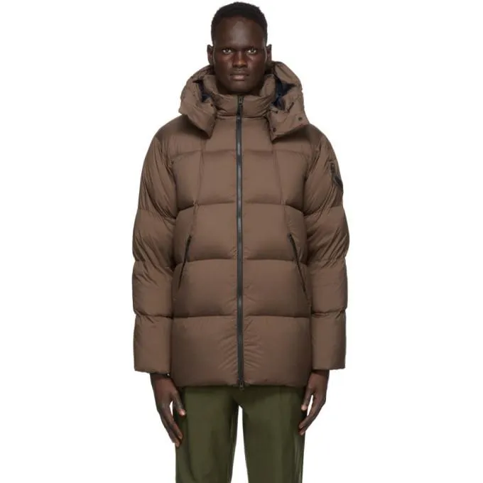 Goldwin Brown Down Hooded Spur Coat