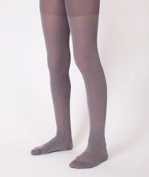 Gray Glitter Kids Tights