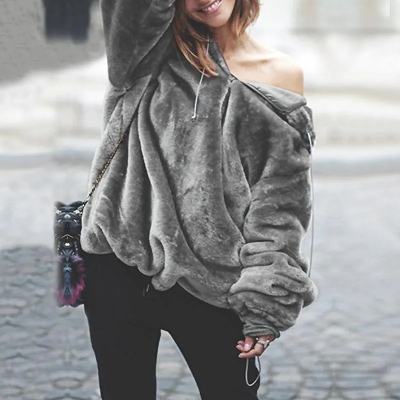 Gray, Pink, Burgundy, Beige, Light Brown Women Loose Hooded Teddy Coat