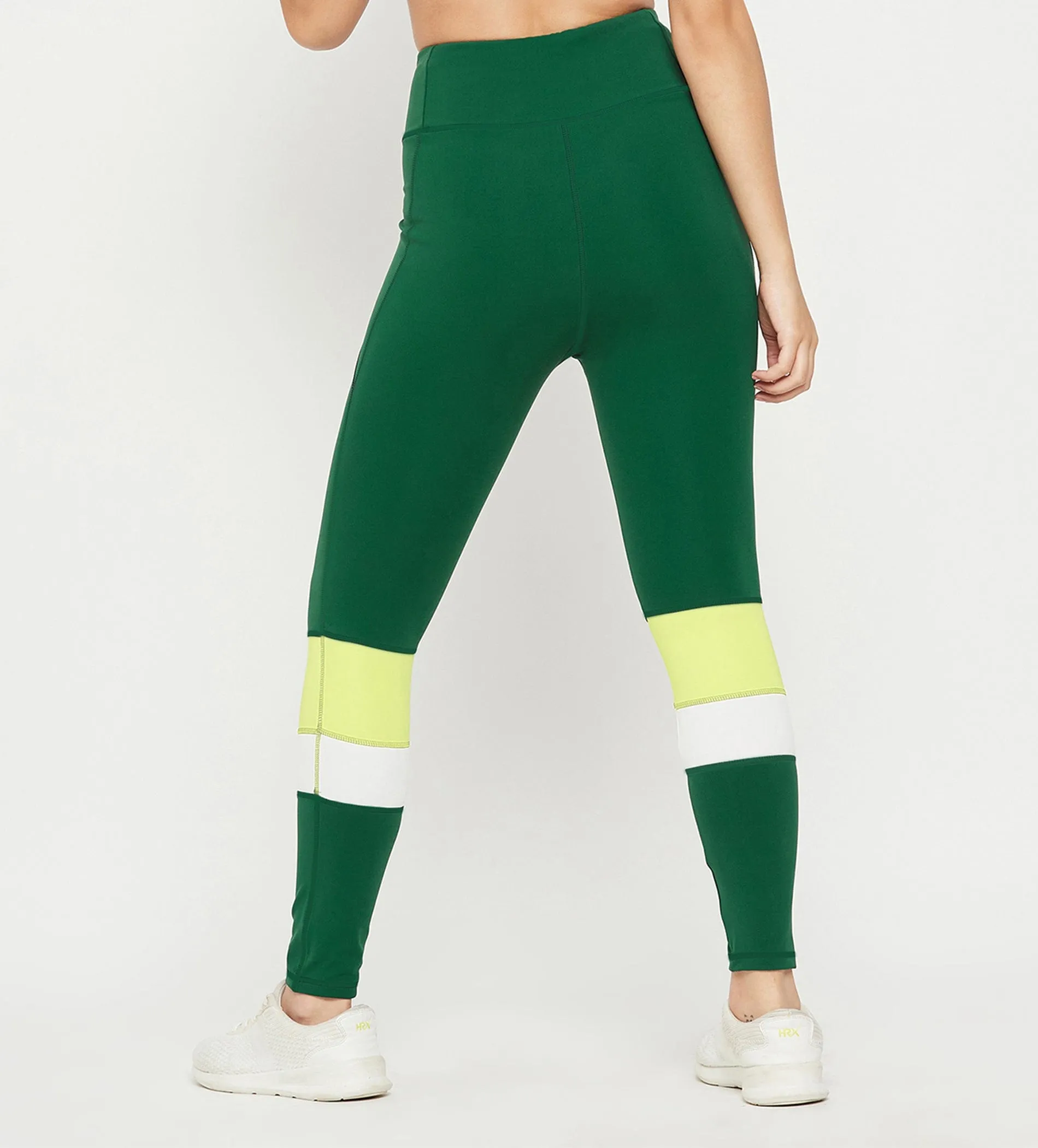 Green High Waist Tights for Women