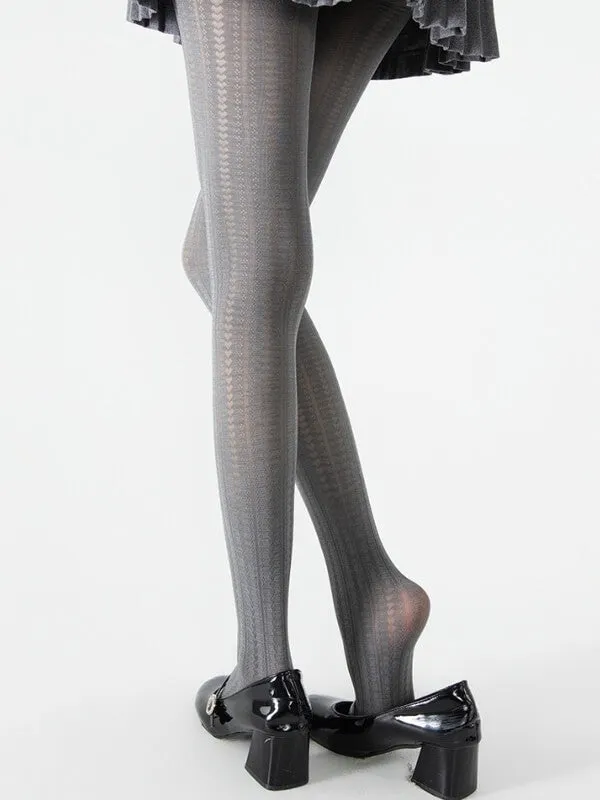 Heart hollow-out velvet tights