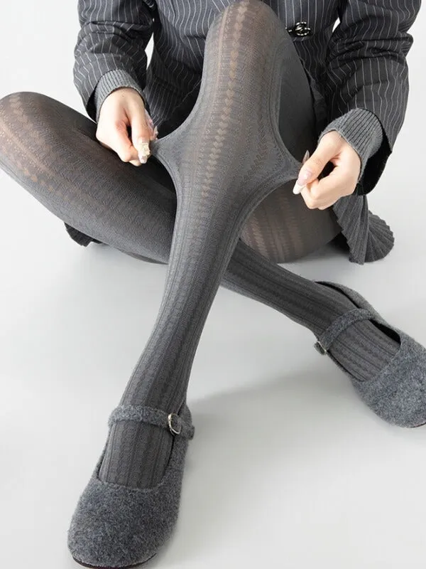 Heart hollow-out velvet tights