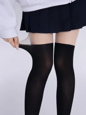 JK style stockings-effect tights