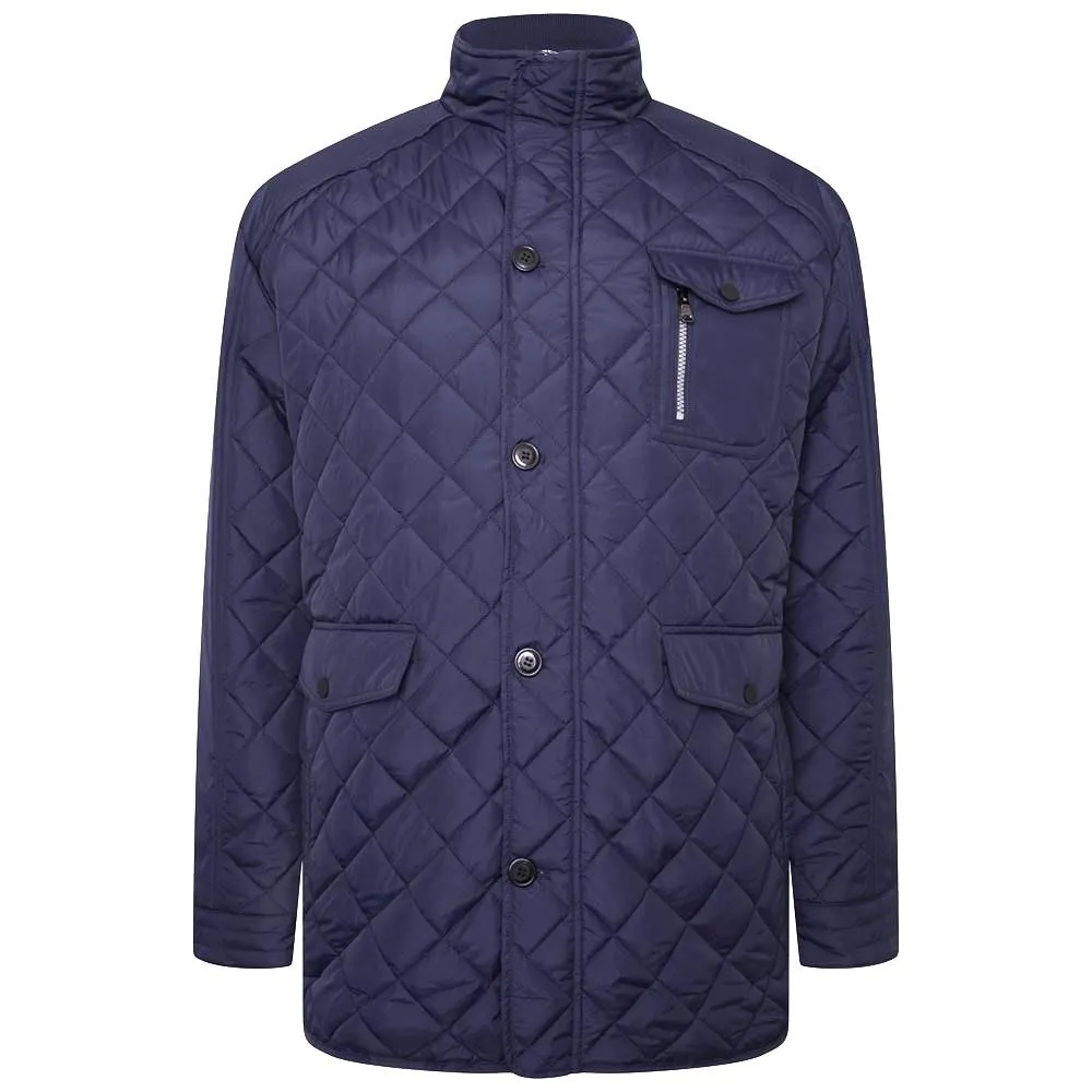 KAM Heritage Quilted Coat For Men in Navy, 2XL-8XL