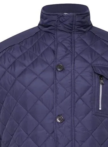 KAM Heritage Quilted Coat For Men in Navy, 2XL-8XL