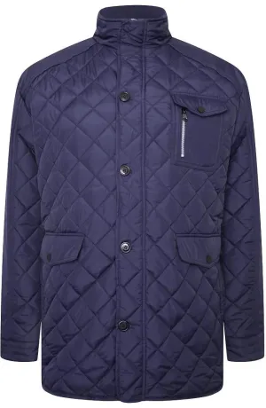 KAM Heritage Quilted Coat For Men in Navy, 2XL-8XL