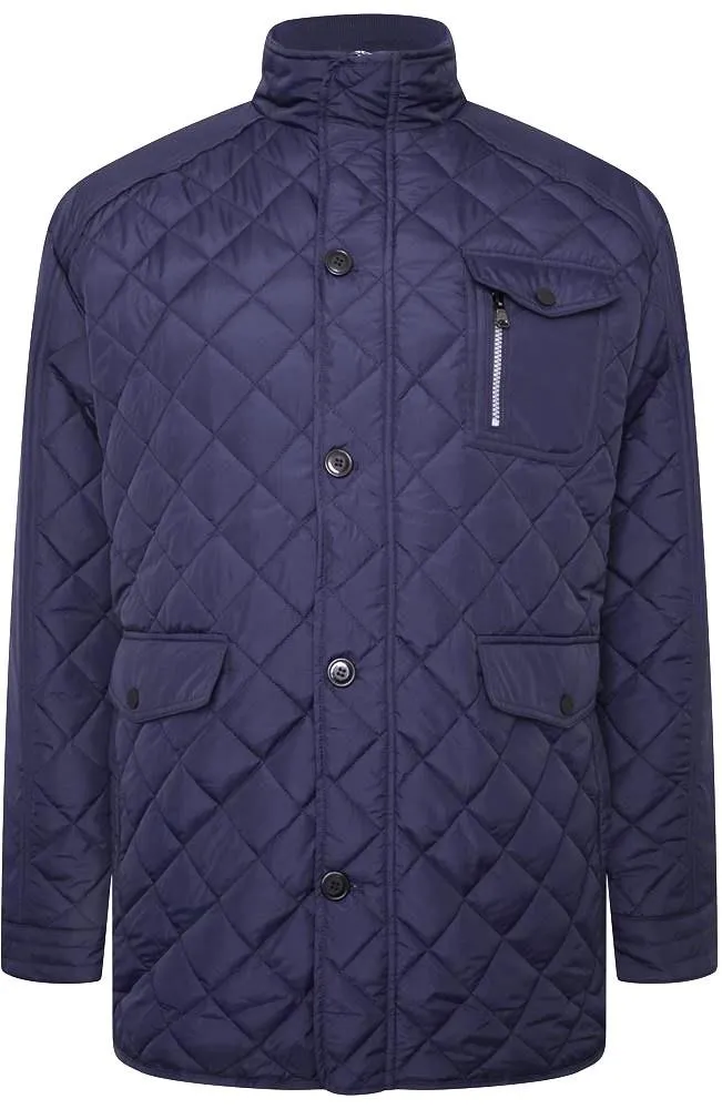 KAM Heritage Quilted Coat For Men in Navy, 2XL-8XL