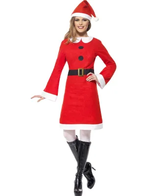 Ladies Christmas Miss Santa Claus Fancy Dress Costume
