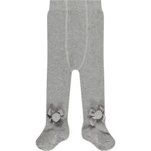 LITTLE A - Fiori Bow Tights - Silver