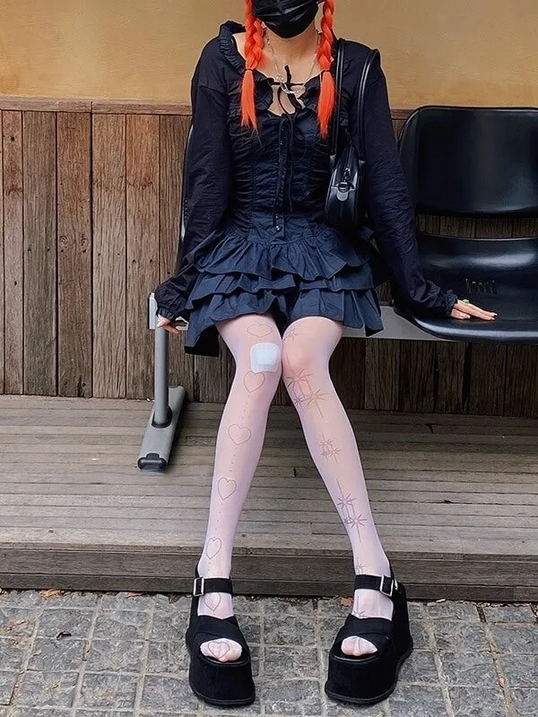 Lolita tattoo stars heart tights