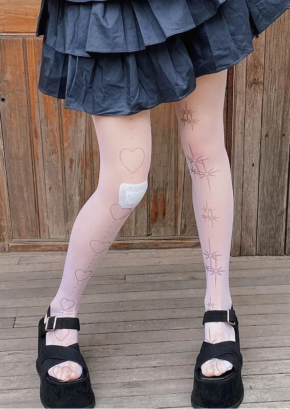 Lolita tattoo stars heart tights