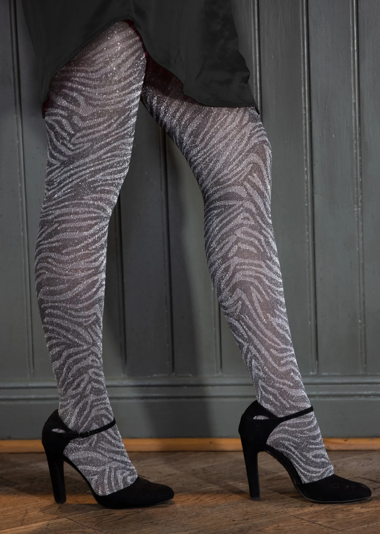 Lurex Zebra Tights