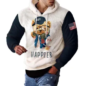 Men's Bear Wool Warm Hoodie 57700973L