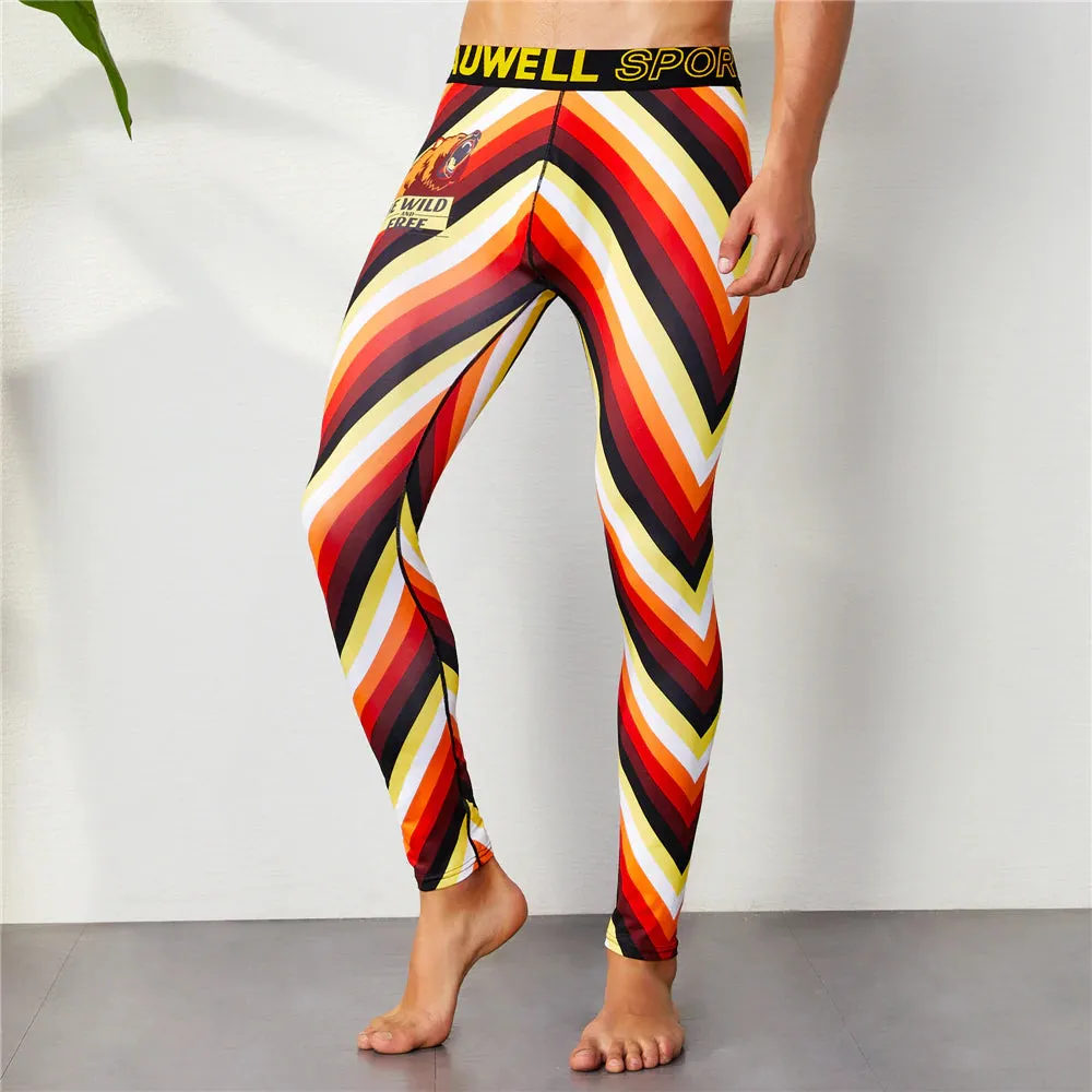 Men's Bright Striped Running Pants