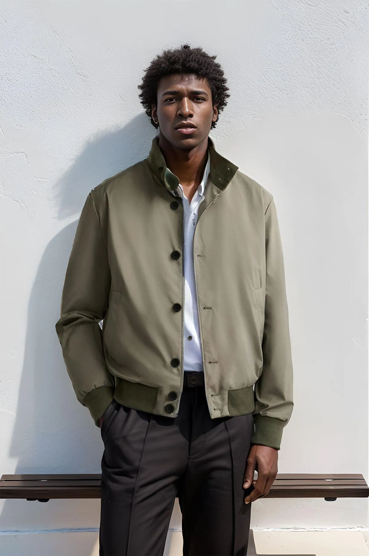 Men's Solid Color Baseball Jacket