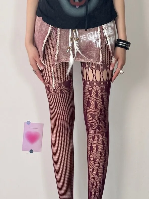 Niche asymmetric heart tights