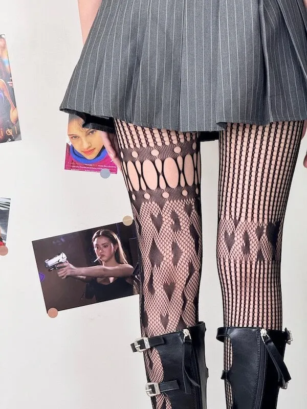 Niche asymmetric heart tights