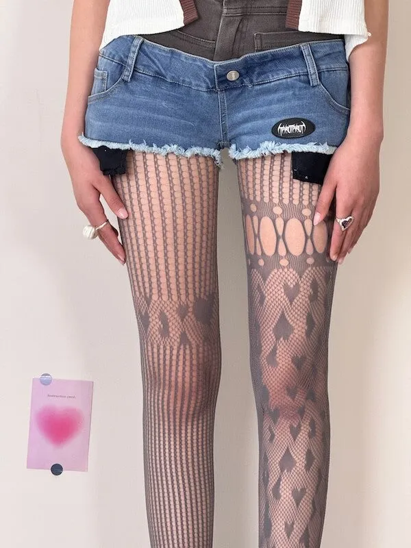 Niche asymmetric heart tights