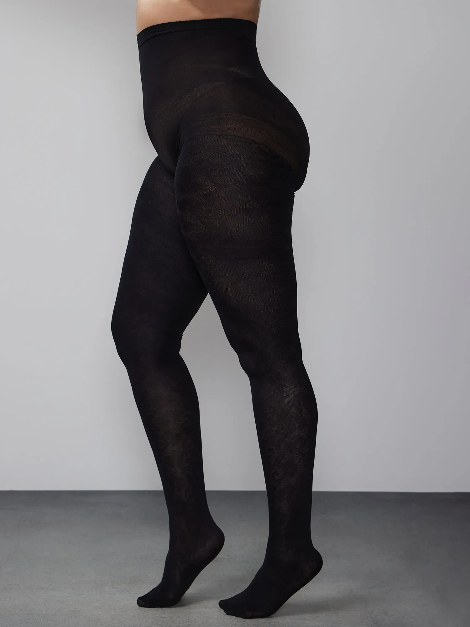 Plus Lace Opaque Tights