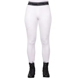 QHP Jnr Eden Competition Full Grip Riding Tights White