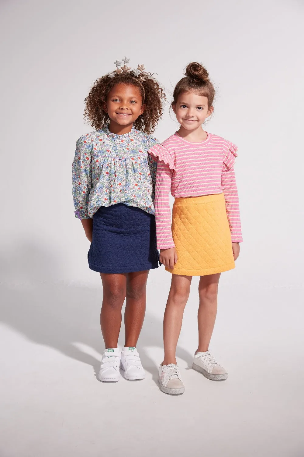 Quilted Mini Skirt - Navy