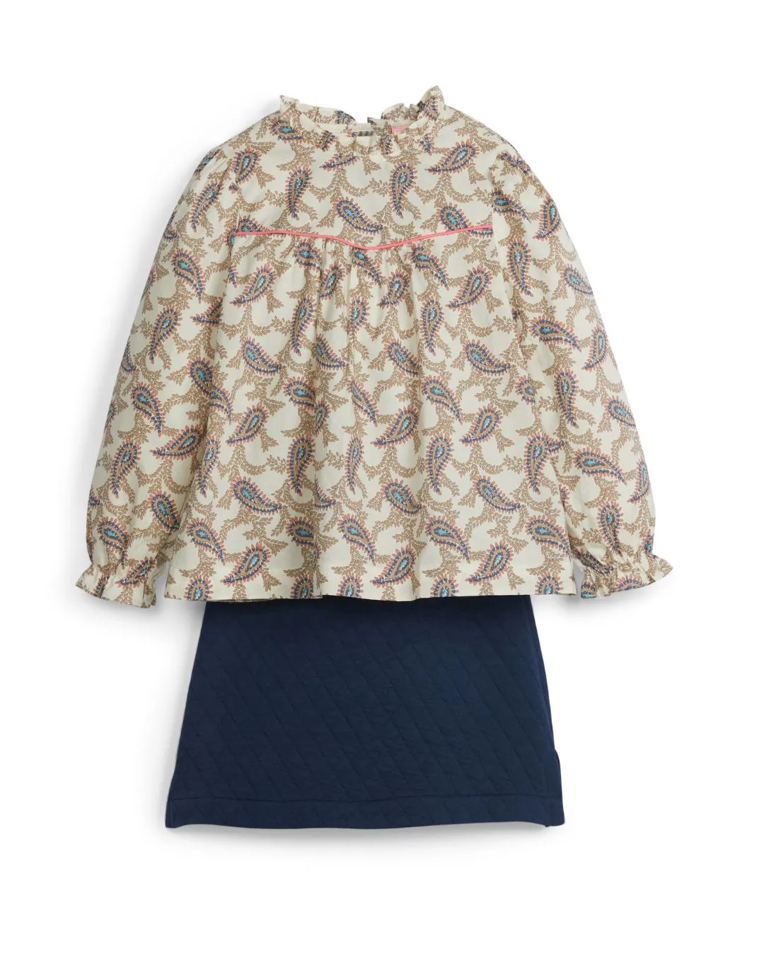 Quilted Mini Skirt - Navy
