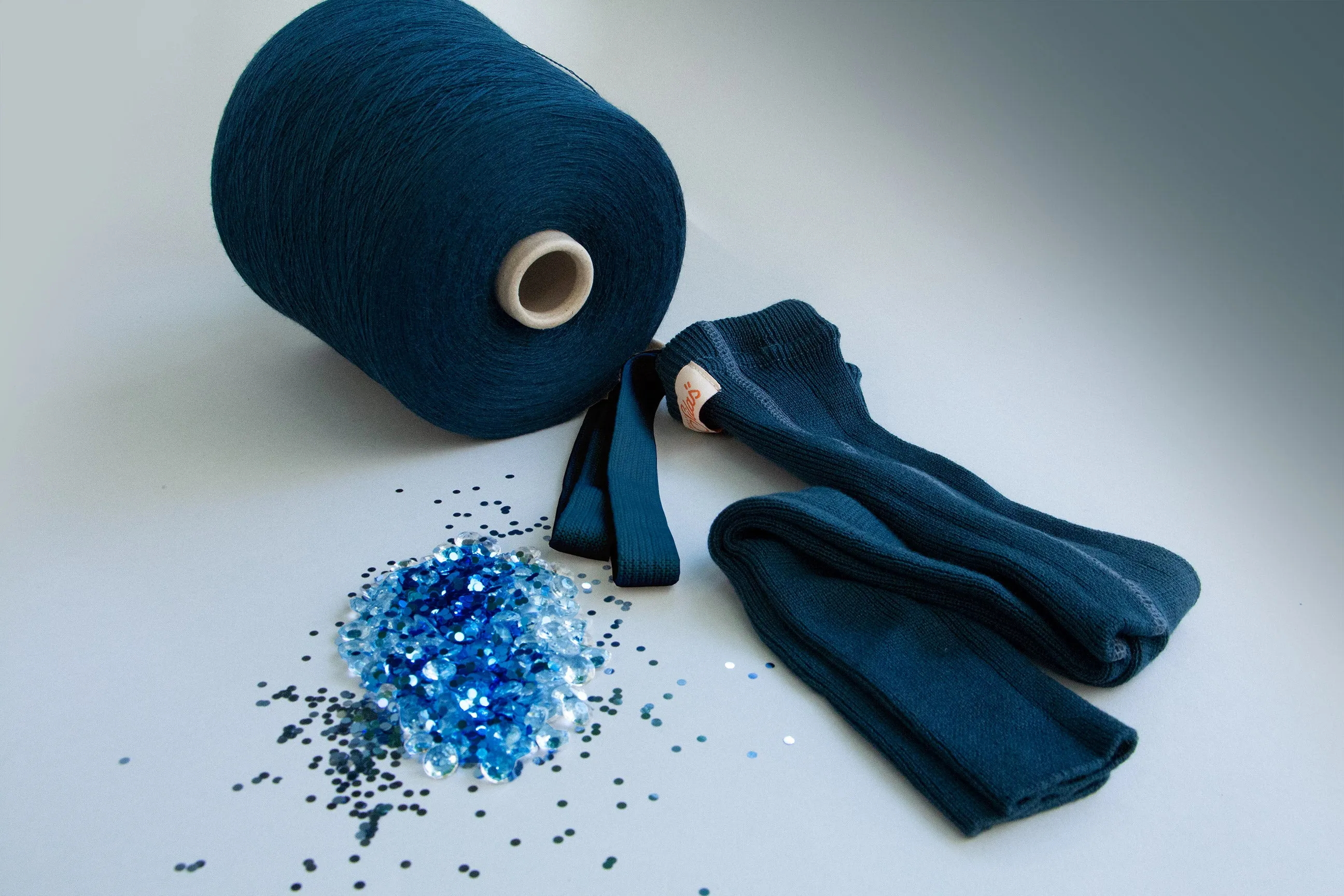 Silly Silas Wooly Footless Wool Tights, Blue Sapphire
